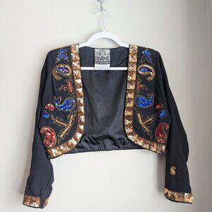 Divine Decadence Sequin Paisley blazer bolero